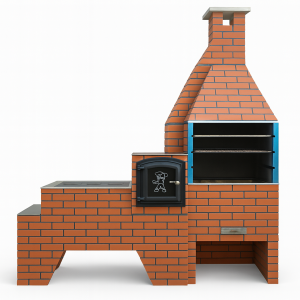 kit 3 em 1 - Churrasqueira, forno e fogão pré moldado 2.37X0.60X2.40