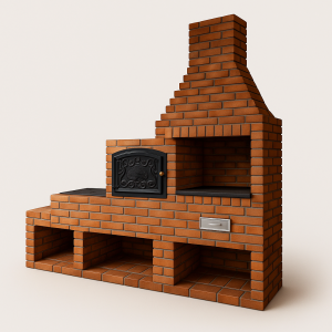 Kit 3 em 1 Churrasqueira, Forno e Fogão 2,80 x 70 x 3,20