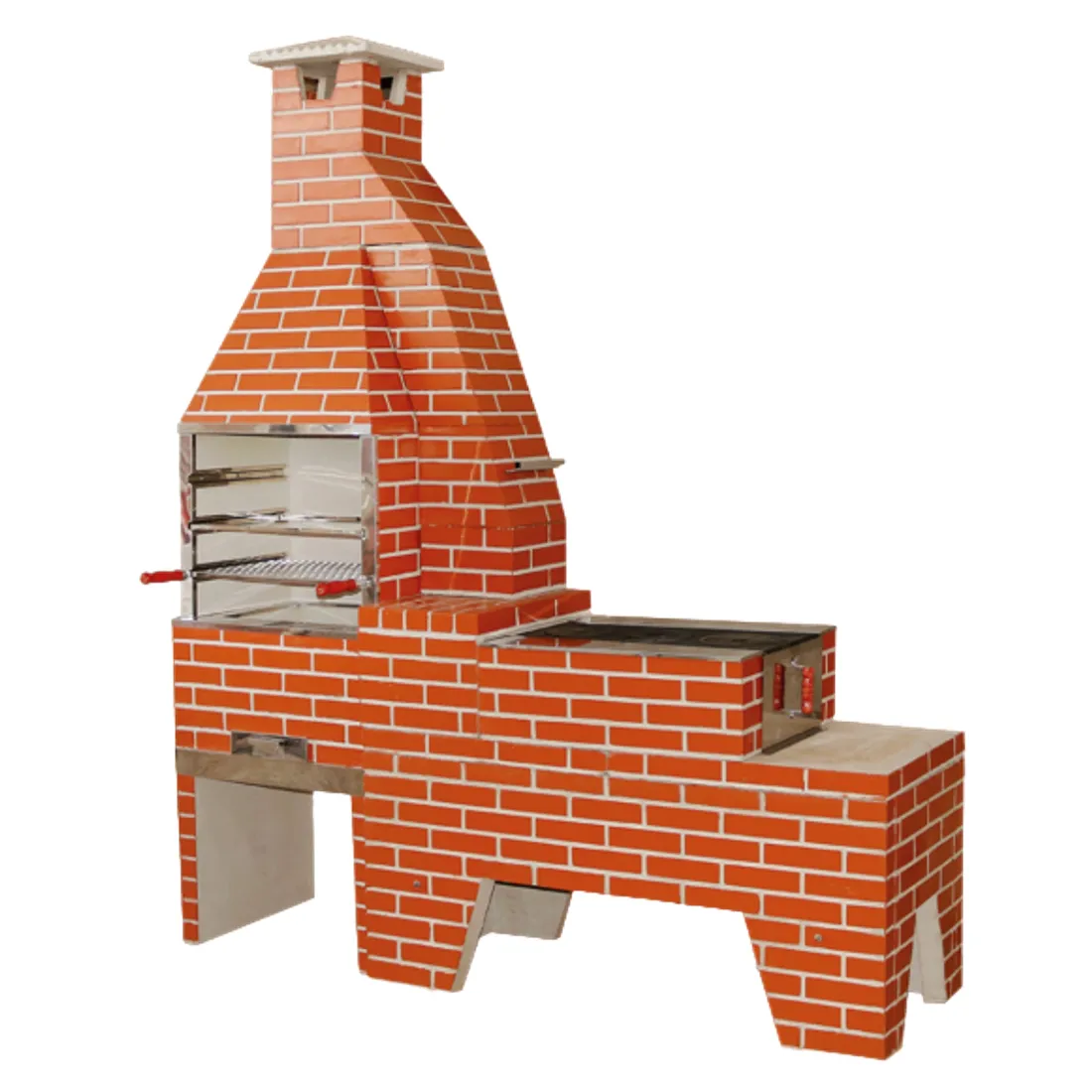 Kit 2 em 1 churrasqueira e fogão pré-moldado 2.37 x 0.60 x 2.40